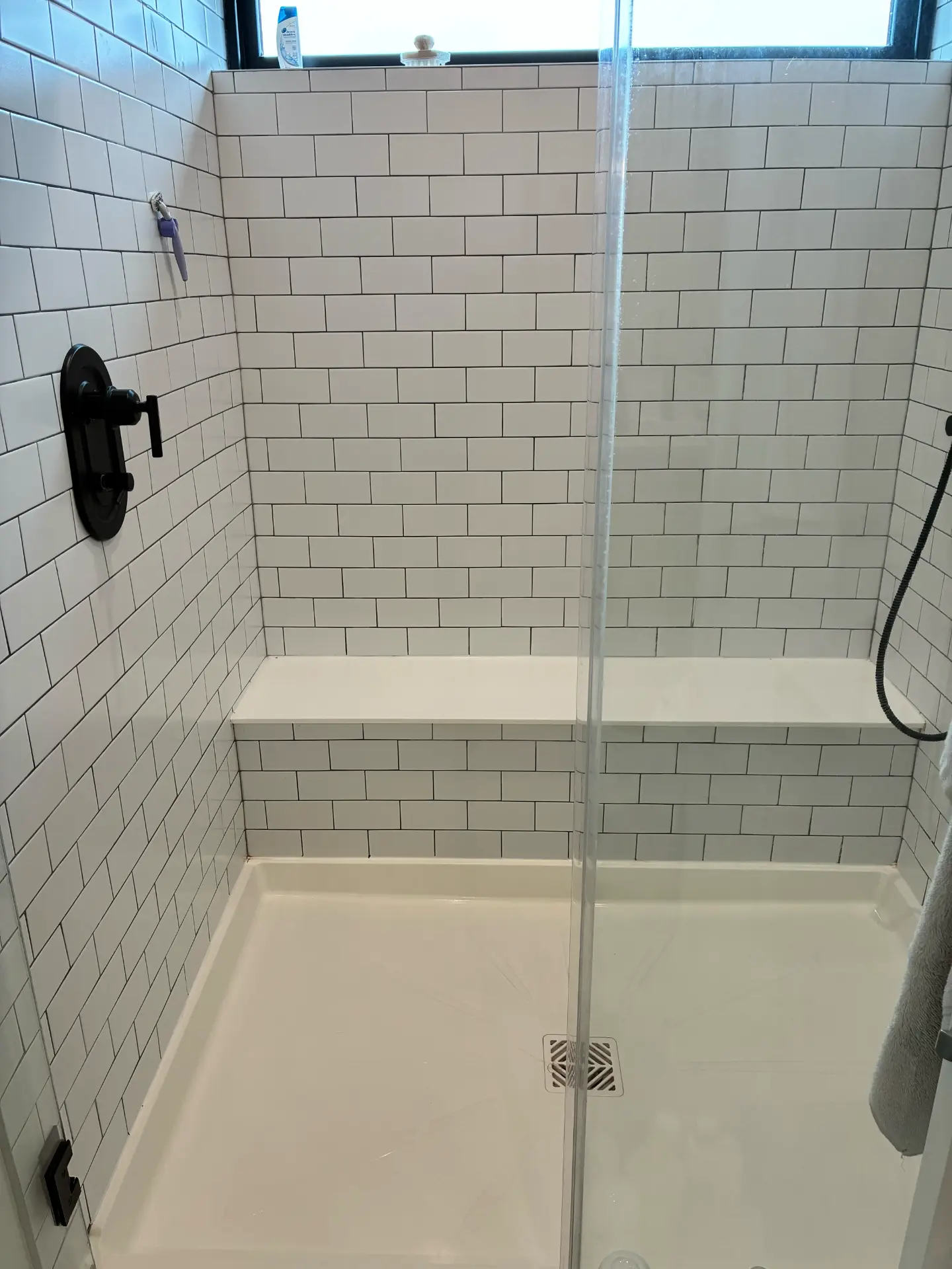 Tiled shower & glass cleaned by Upkeep Standard in Huntley, Illinois