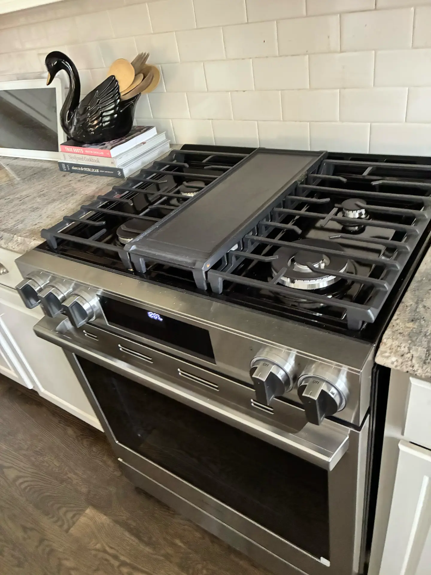Range & cooktop detail cleaned by Upkeep Standard in Crystal Lake, Illinois