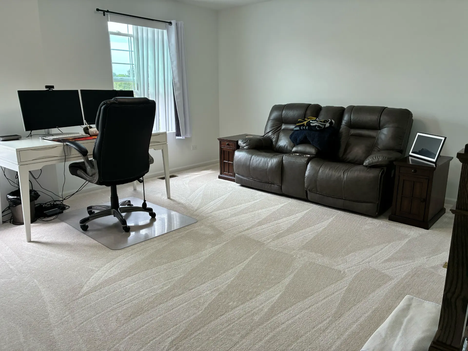 Vacuumed carpet & loft office cleaned by Upkeep Standard in Gilberts, Illinois